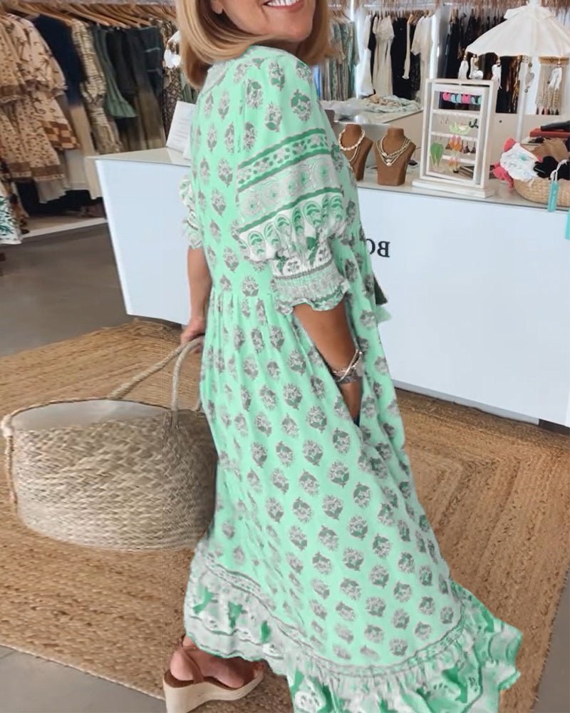 Mana | Vestito Floreale Chic con Scollatura a V