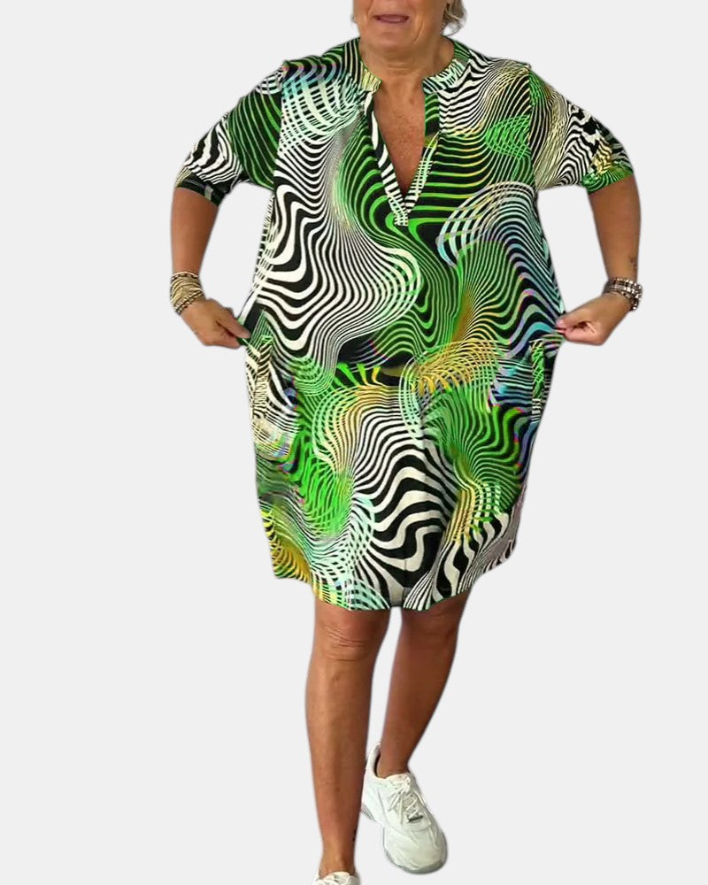 Jessica™ | Abito V-collo Colorato