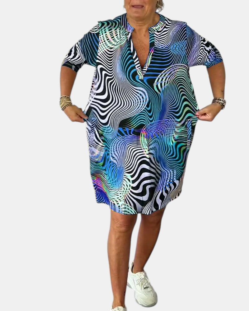 Jessica™ | Abito V-collo Colorato