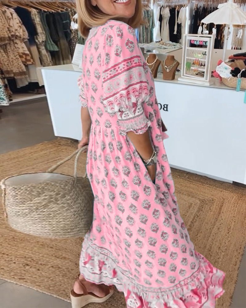 Mana | Vestito Floreale Chic con Scollatura a V