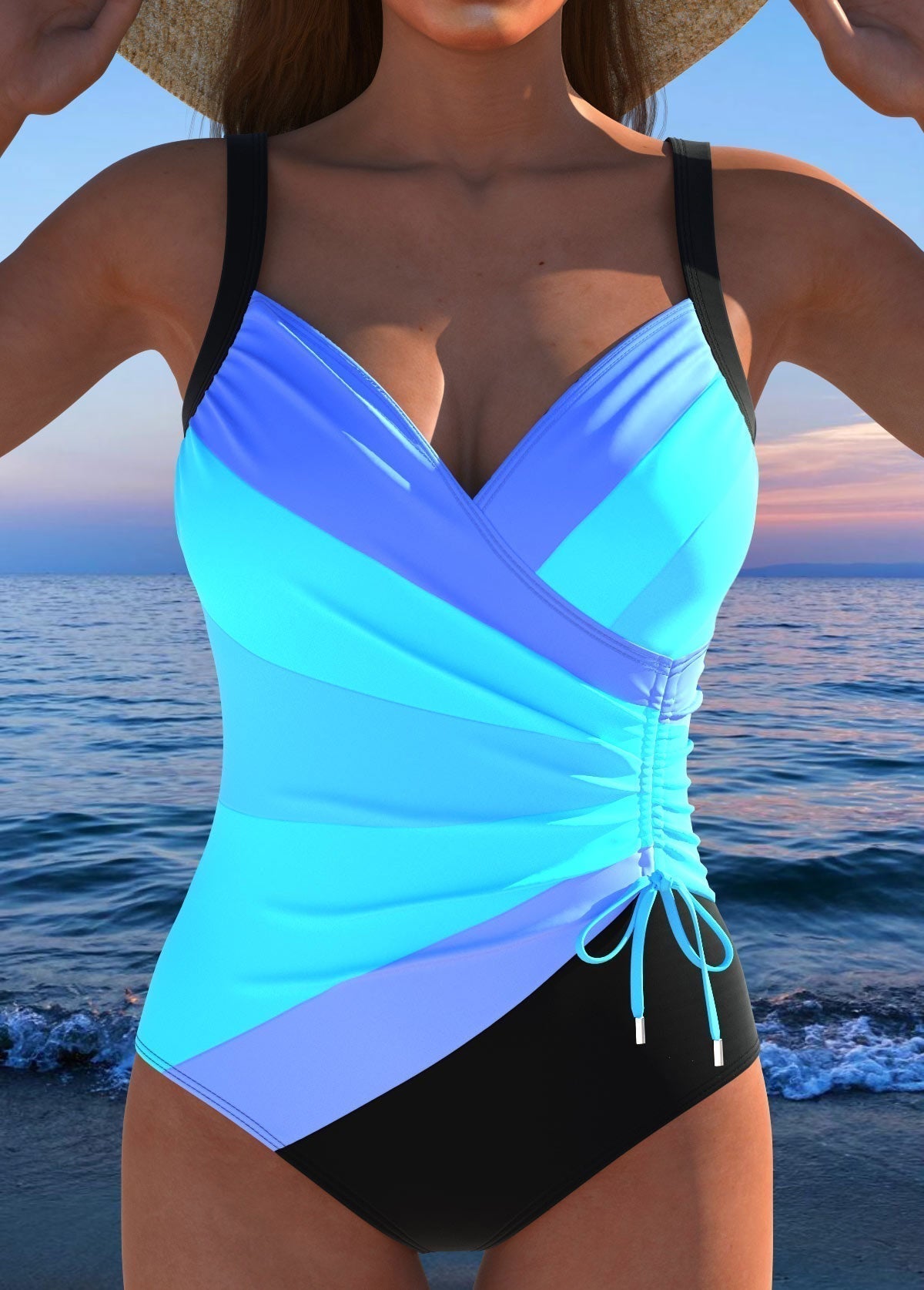 Costume da Bagno Luxe Surplice con Stampa Colorata
