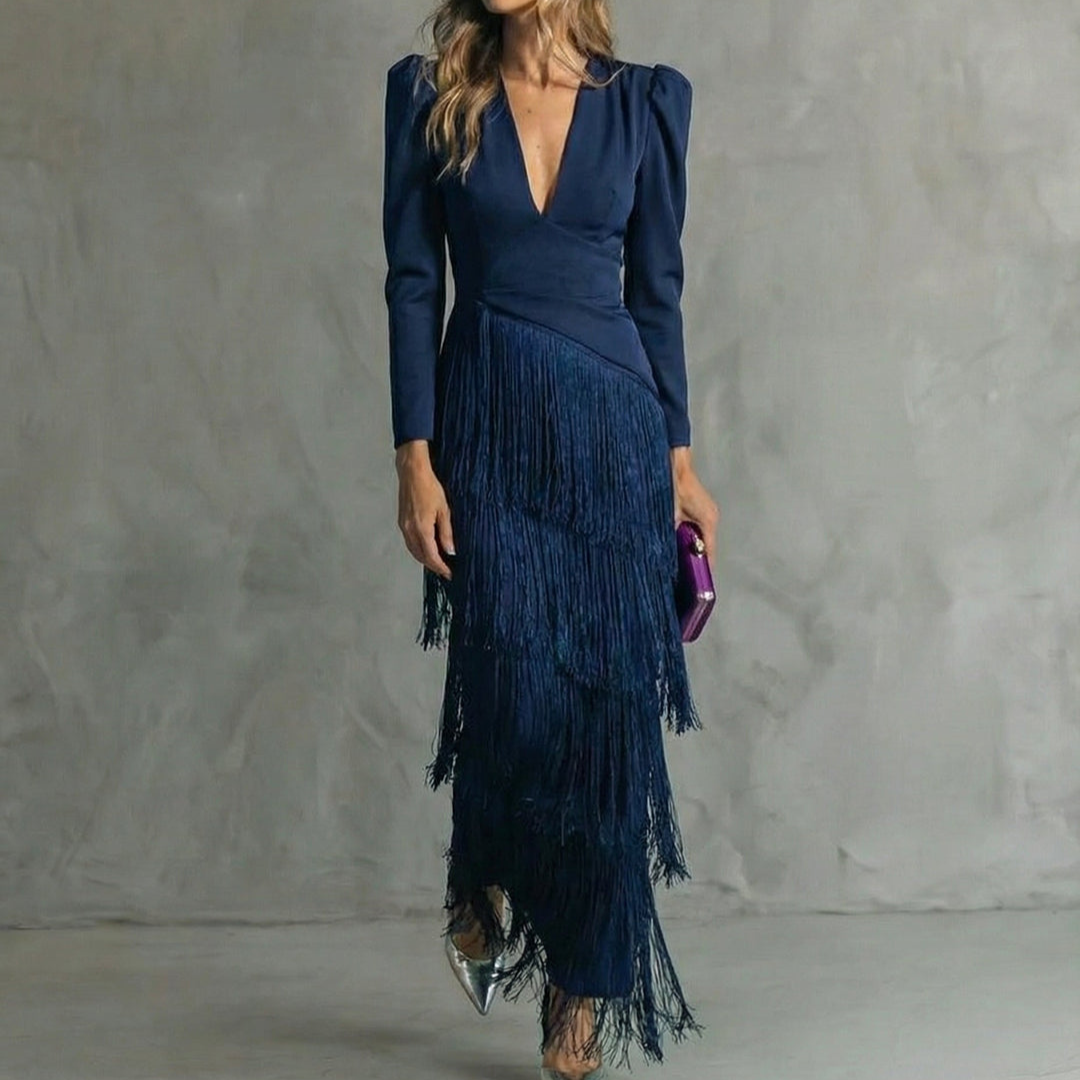 Lunara | Vestido Elegante con Flecos Élise
