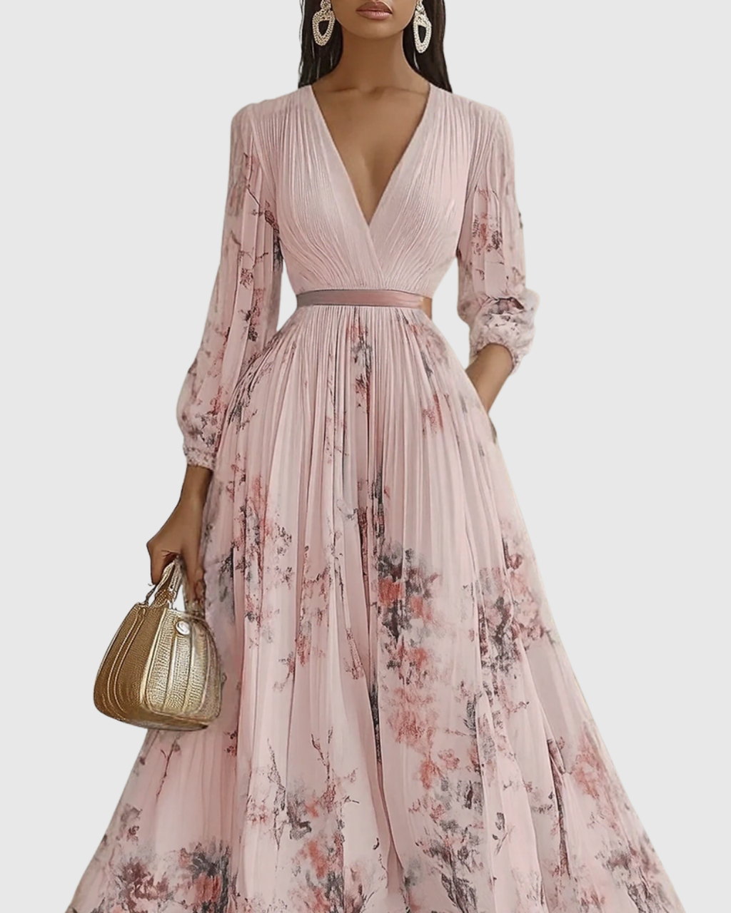 Rowella | Elegante Vestido Maxi Plisado