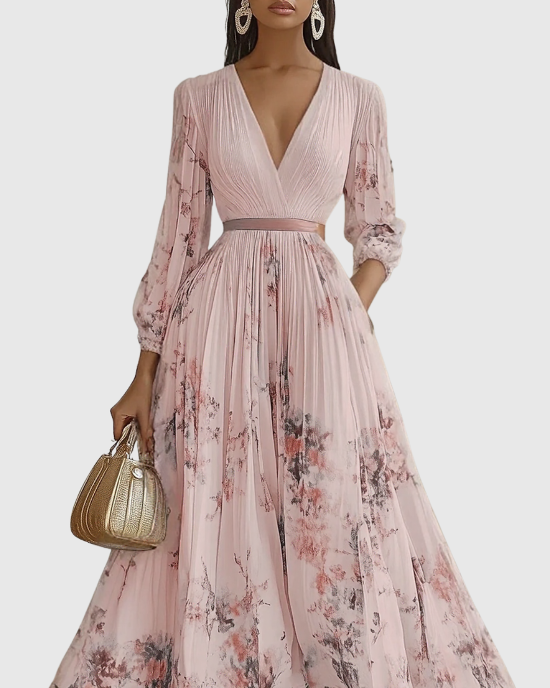 Rowella | Elegante Vestido Maxi Plisado