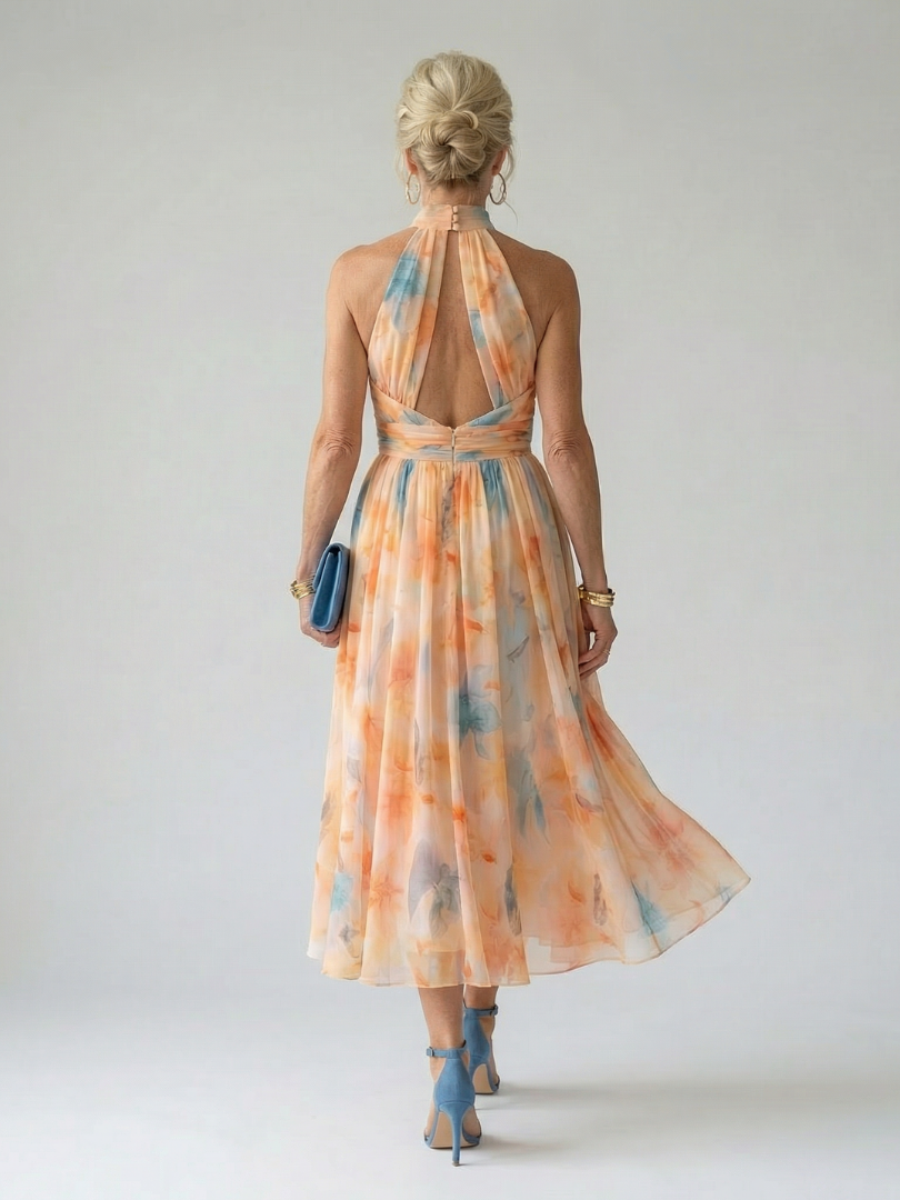 Elin | Abito midi con scollo all'americana