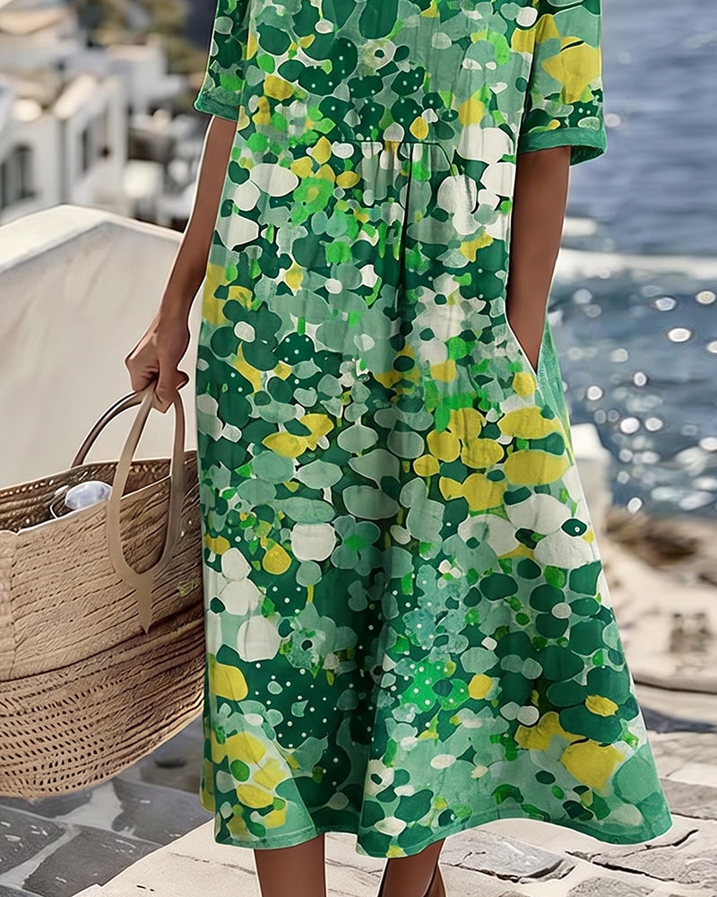 Elena | Abito midi floreale leggero e fluido