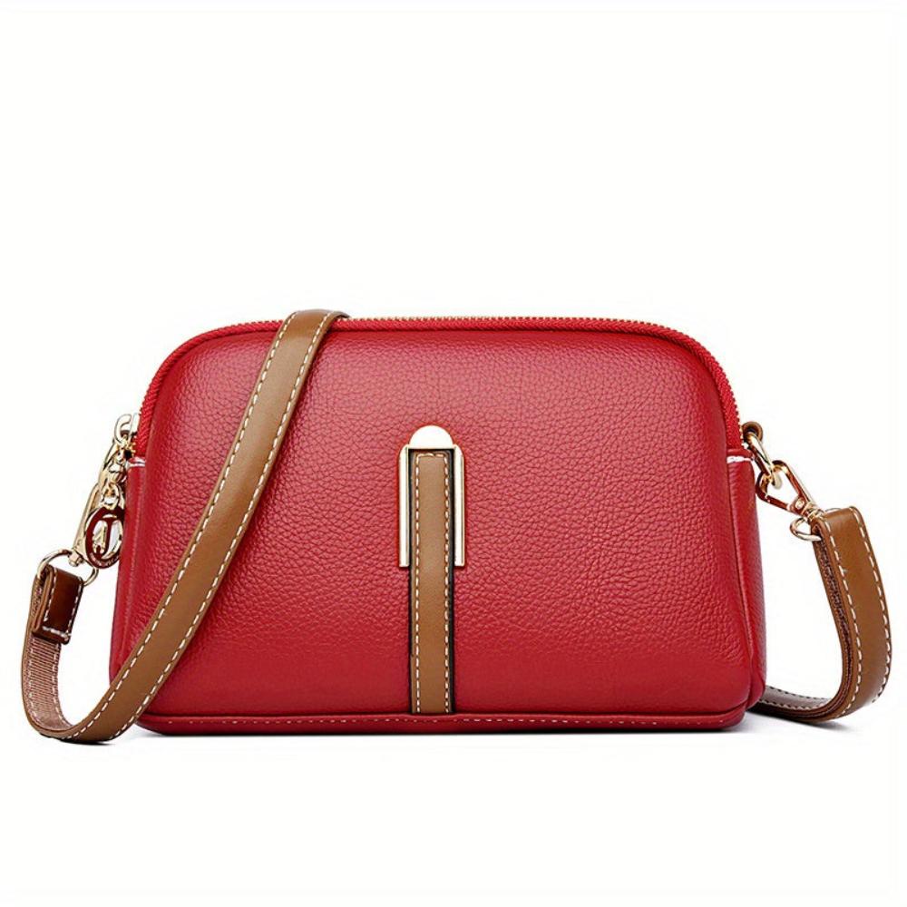 Borsa a spalla con texture "lychee" colorata Míla