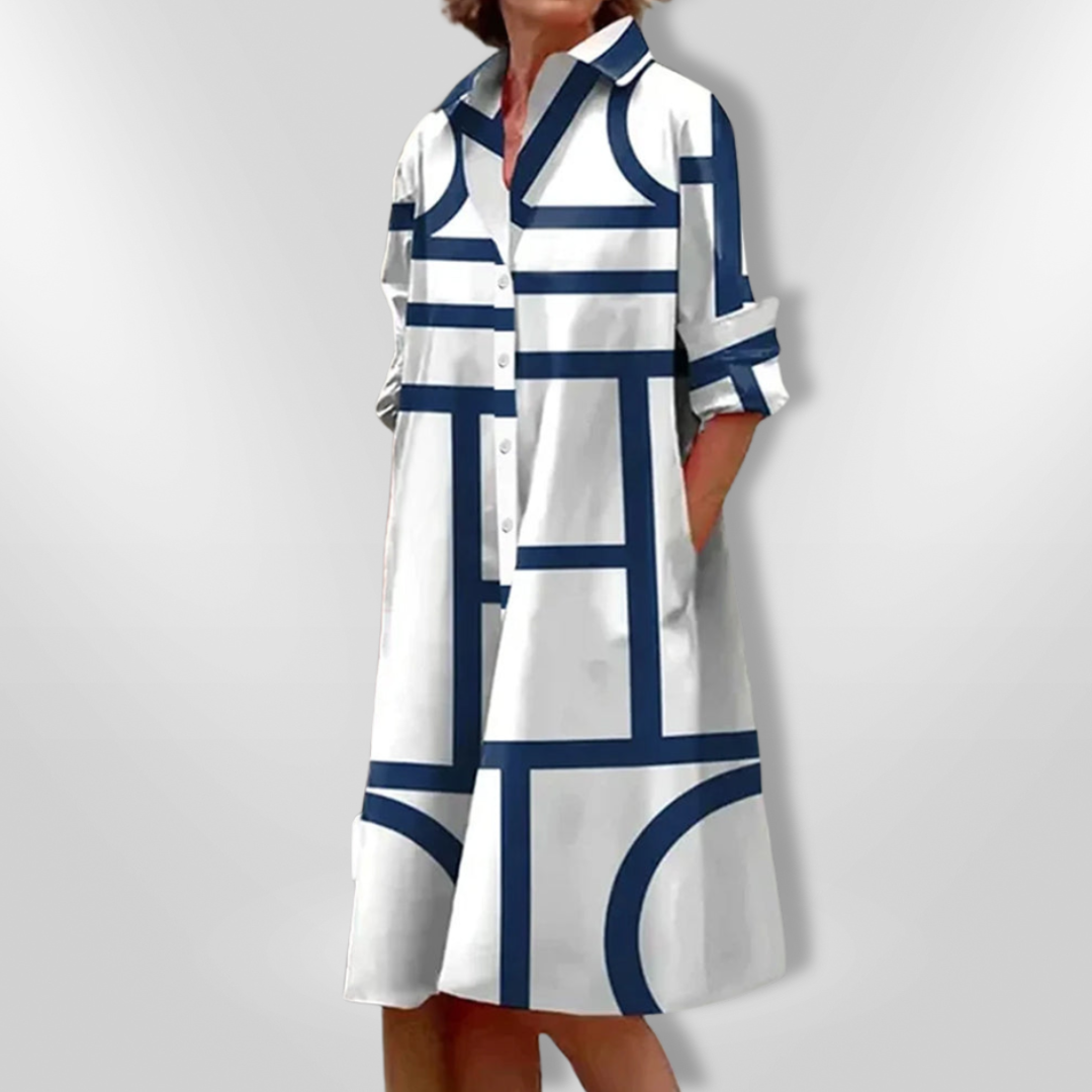 Bruria™ | Vestido Midi Geométrico