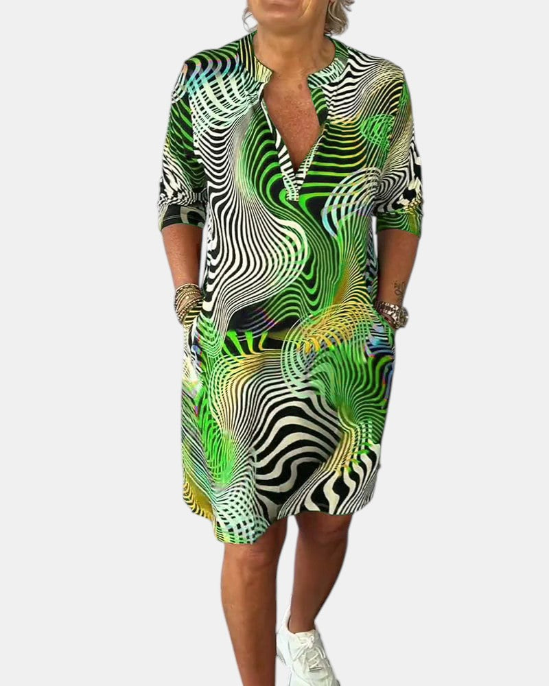 Jessica™ | Abito V-collo Colorato