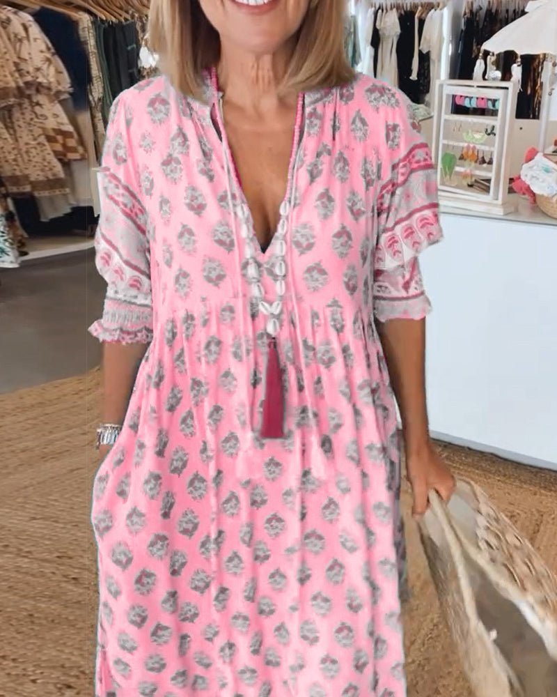Mana | Vestito Floreale Chic con Scollatura a V