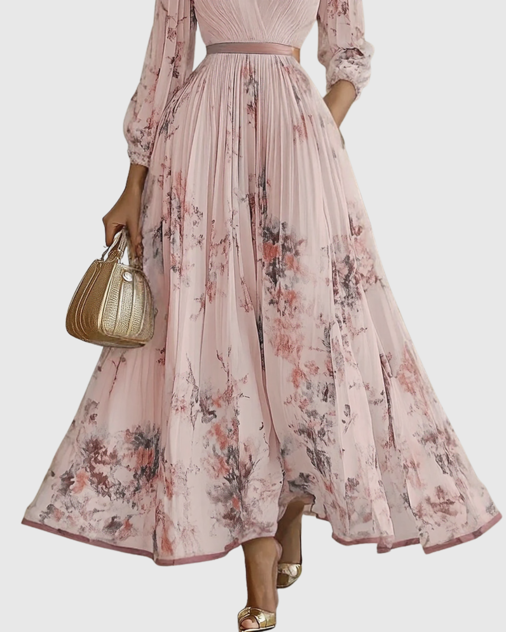 Rowella | Elegante Vestido Maxi Plisado
