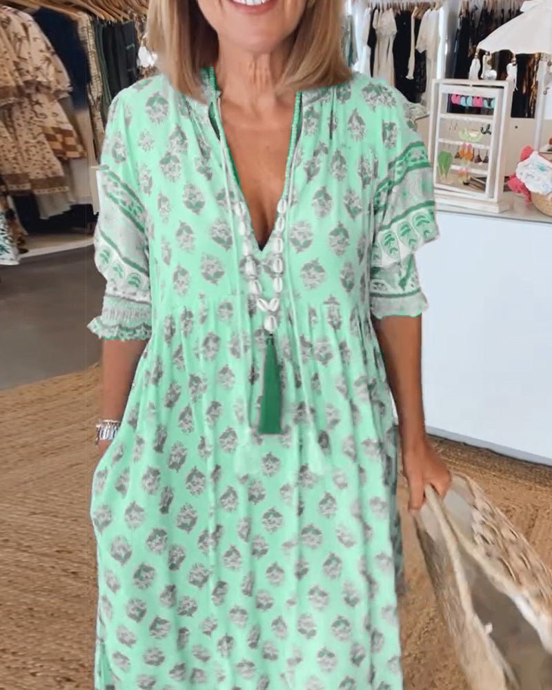 Mana | Vestito Floreale Chic con Scollatura a V