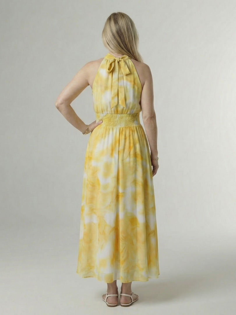 Sylin | Abito midi arricciato con scollo a halter