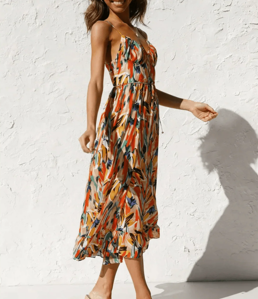 Kalista | Vestido Midi de Color Brillante