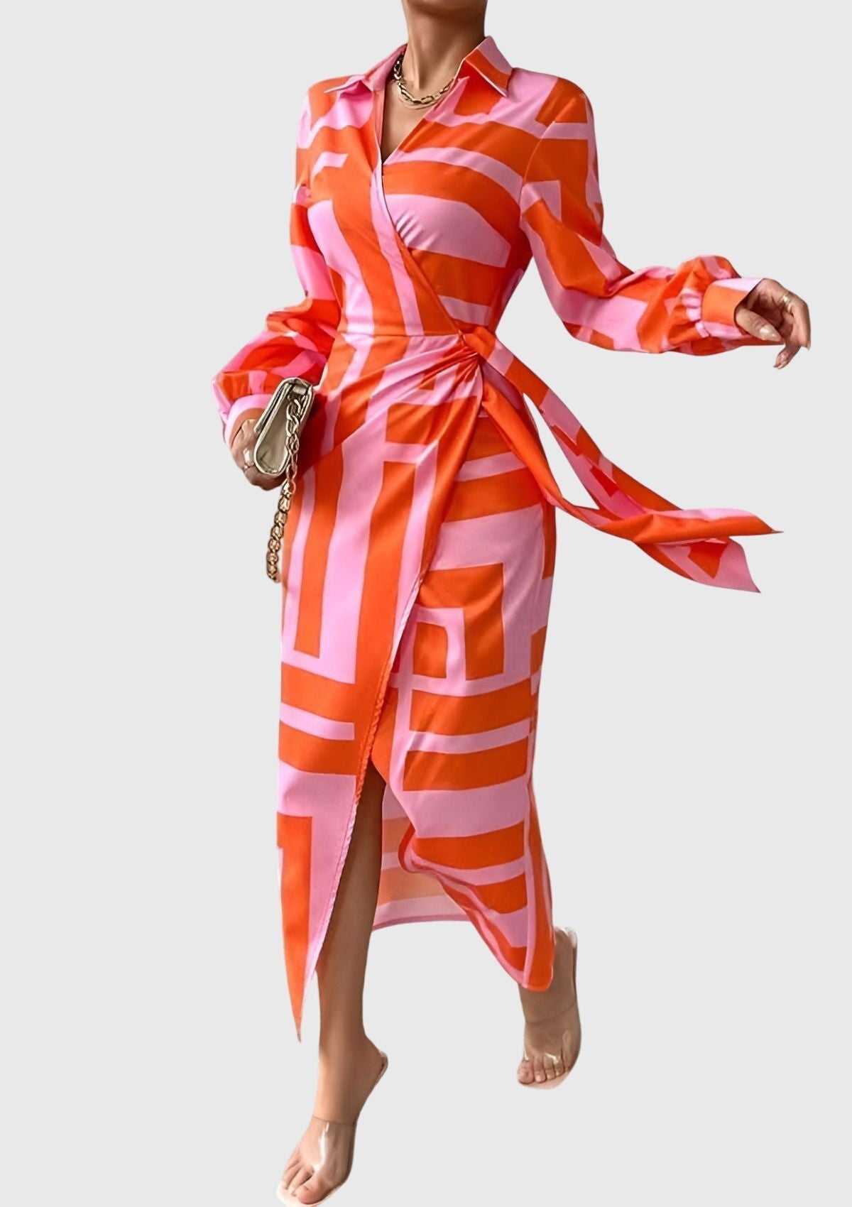 Everly | Vestido Elegante Cruzado con Estampado