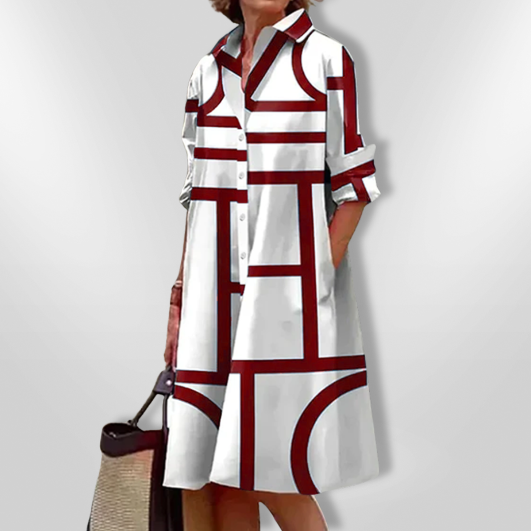 Bruria™ | Vestido Midi Geométrico