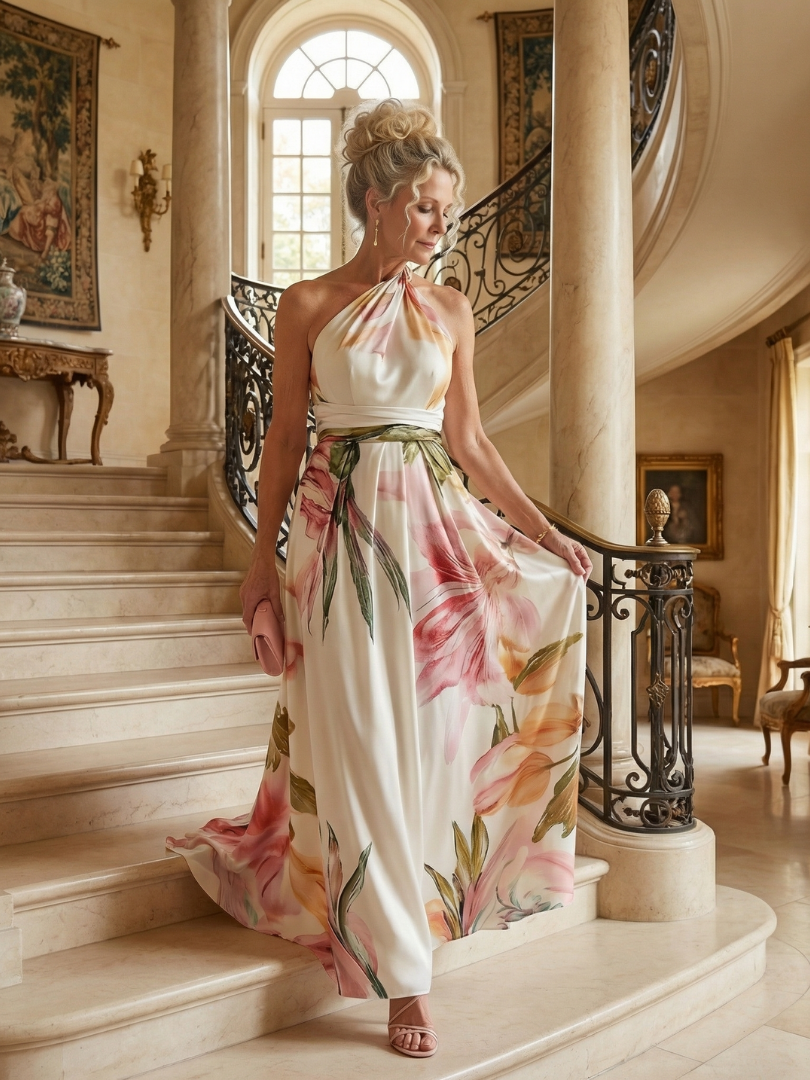 Amiel | Abito Maxi a Fiori Leggero