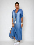 Devorah™ | Abito Maxi in Denim Chic