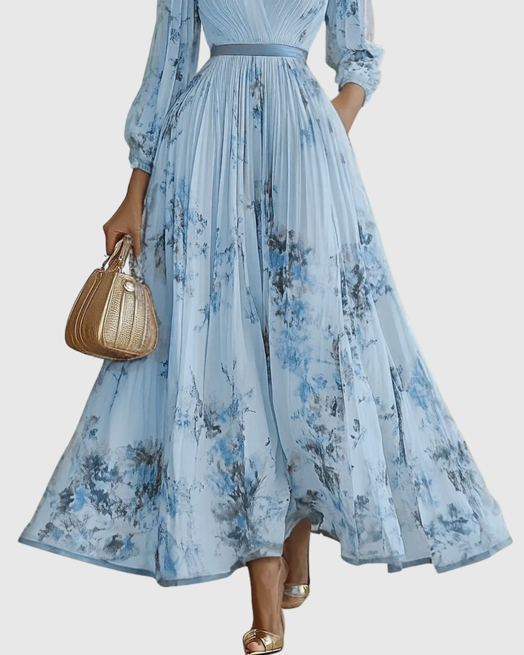 Rowella | Elegante Vestido Maxi Plisado