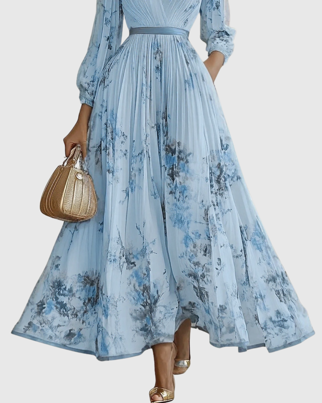 Rowella | Elegante Vestido Maxi Plisado