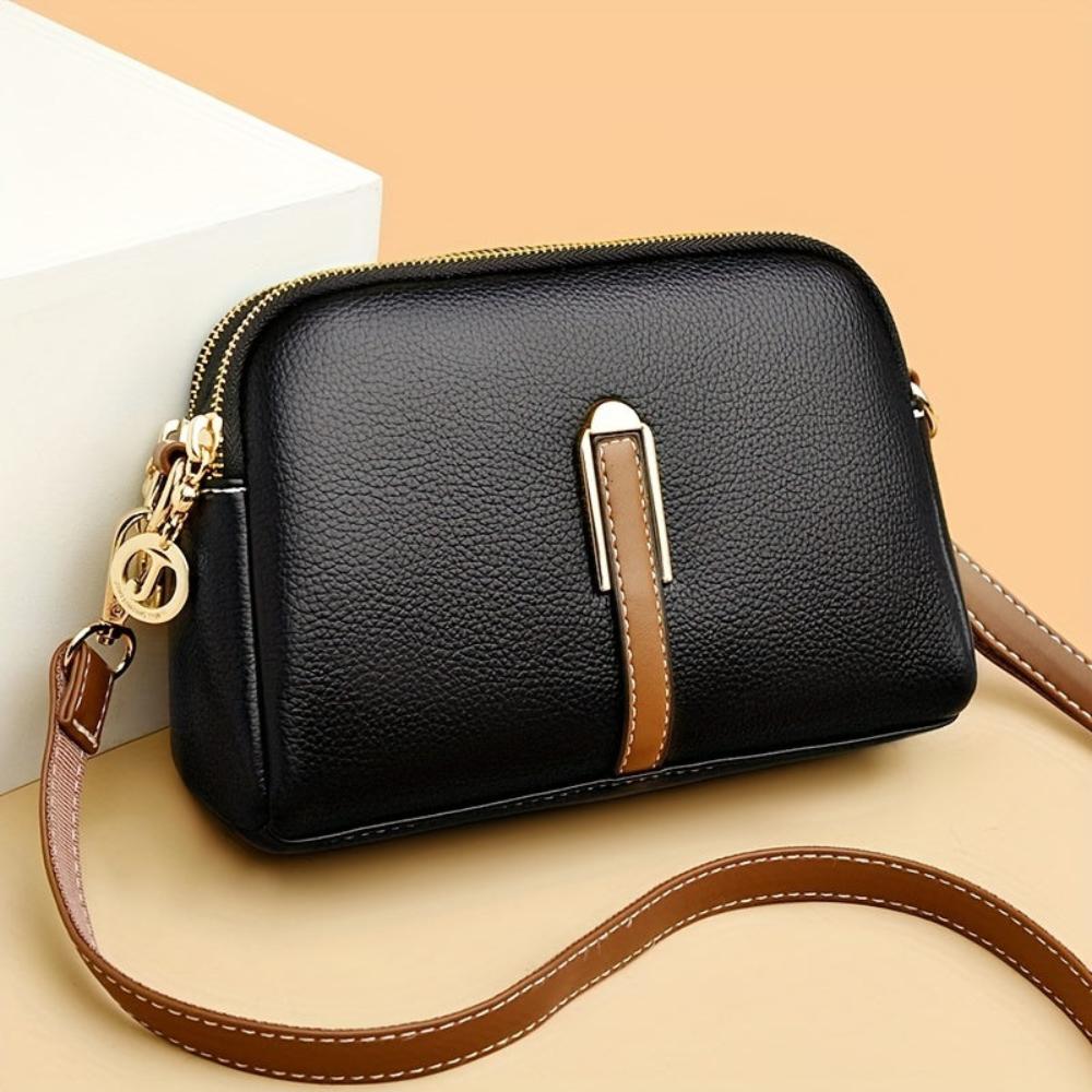 Borsa a spalla con texture "lychee" colorata Míla