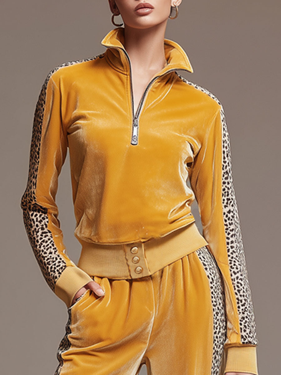 Nadzieja – completo in velluto stampato leopardato