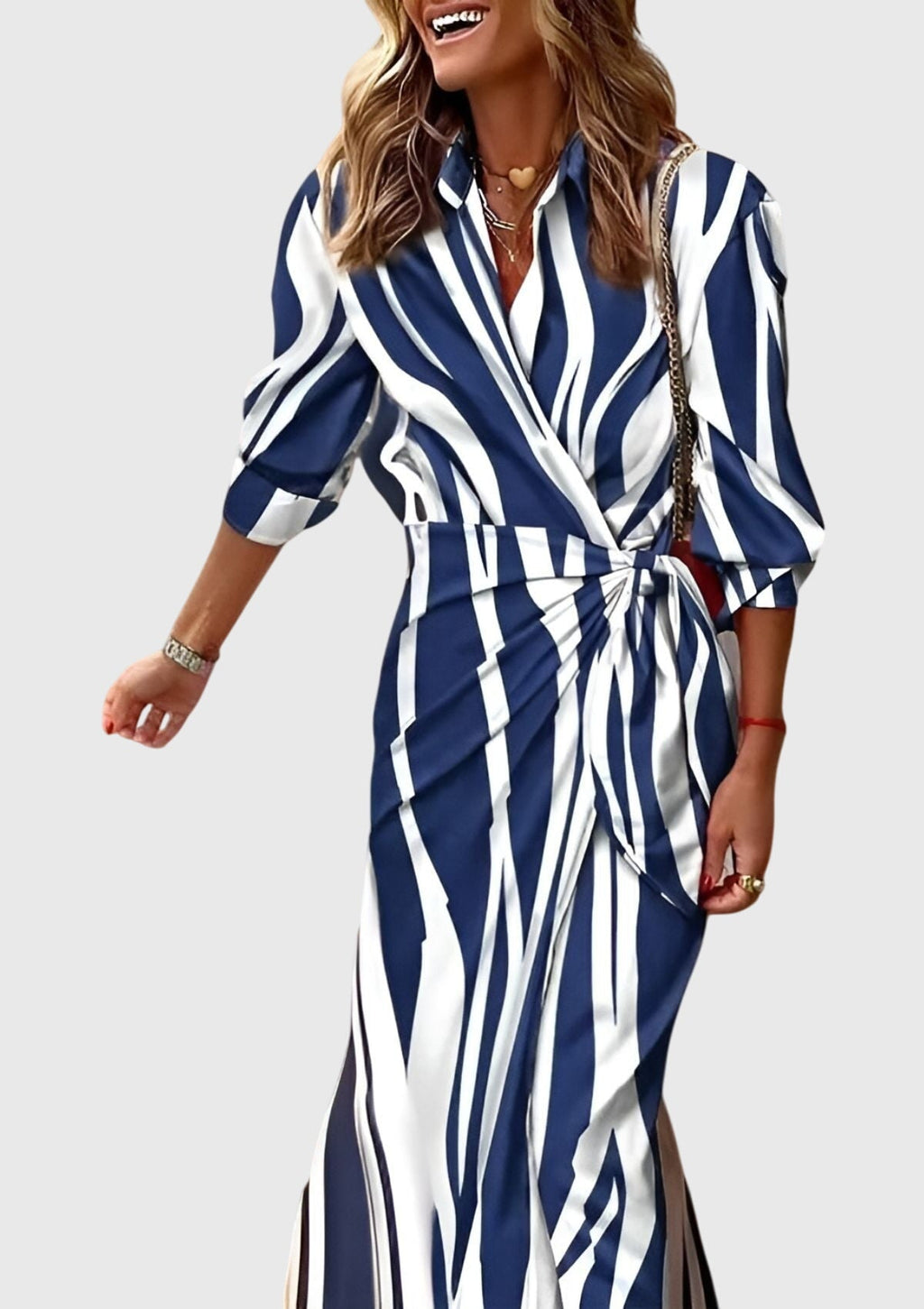 Everly | Vestido Elegante Cruzado con Estampado