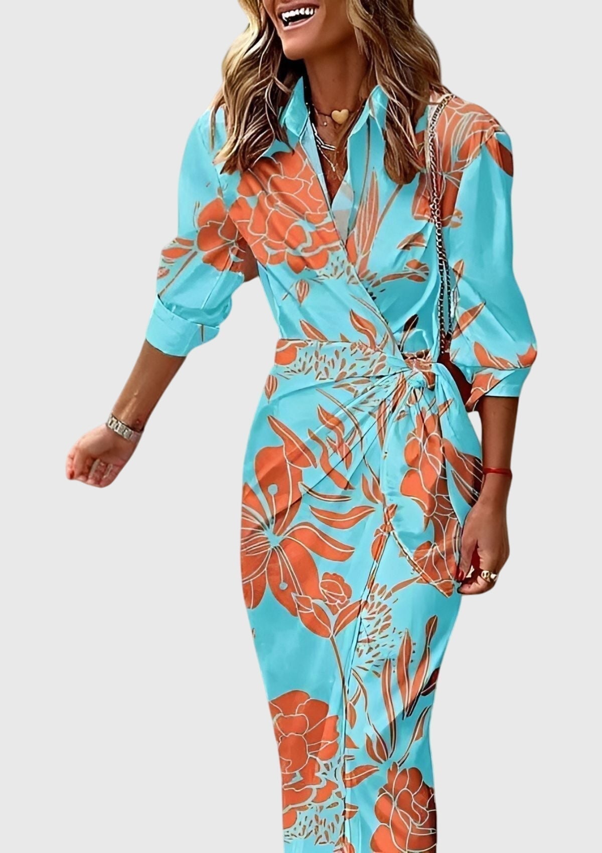 Everly | Abito Elegante Avvolgente con Stampa