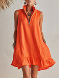 Abito Mini in Cotone e Lino