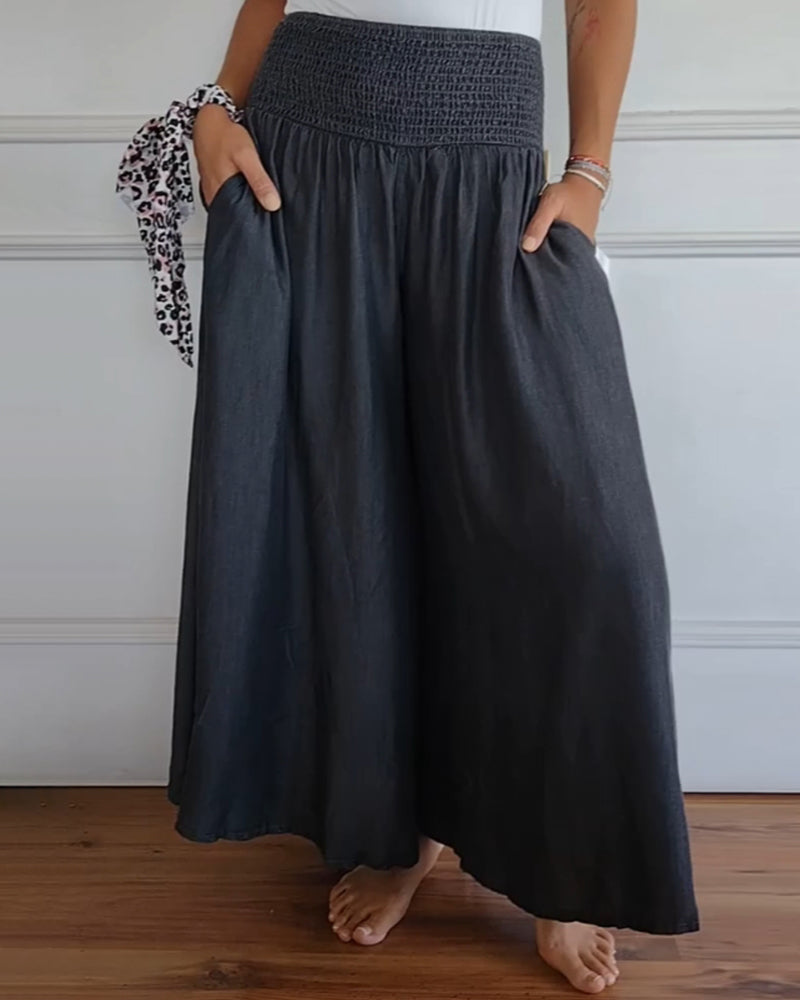 Jasper | Pantaloni a Vita Alta Smock