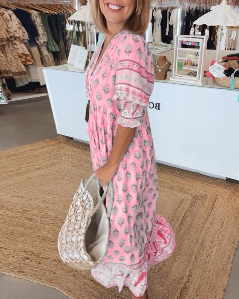 Mana | Vestito Floreale Chic con Scollatura a V
