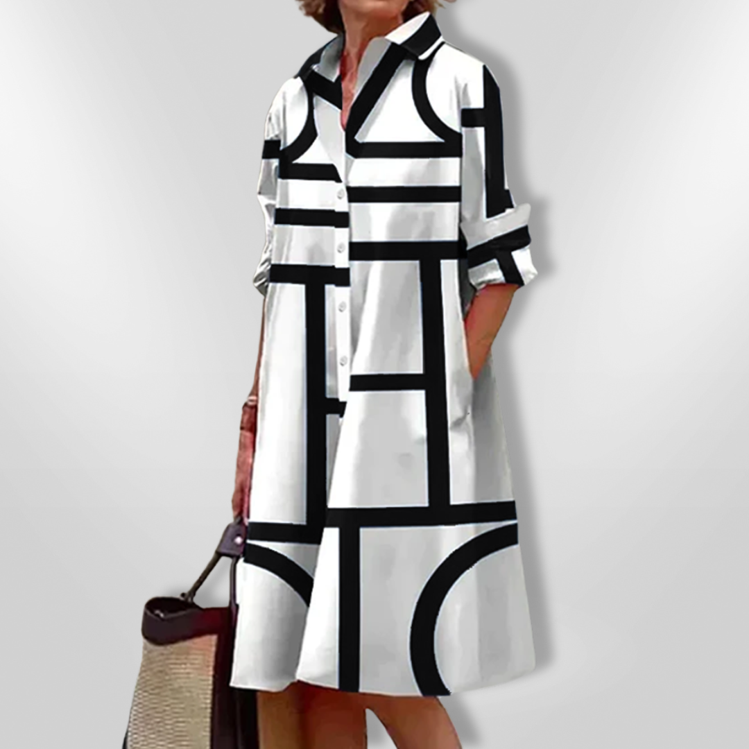 Bruria™ | Vestido Midi Geométrico