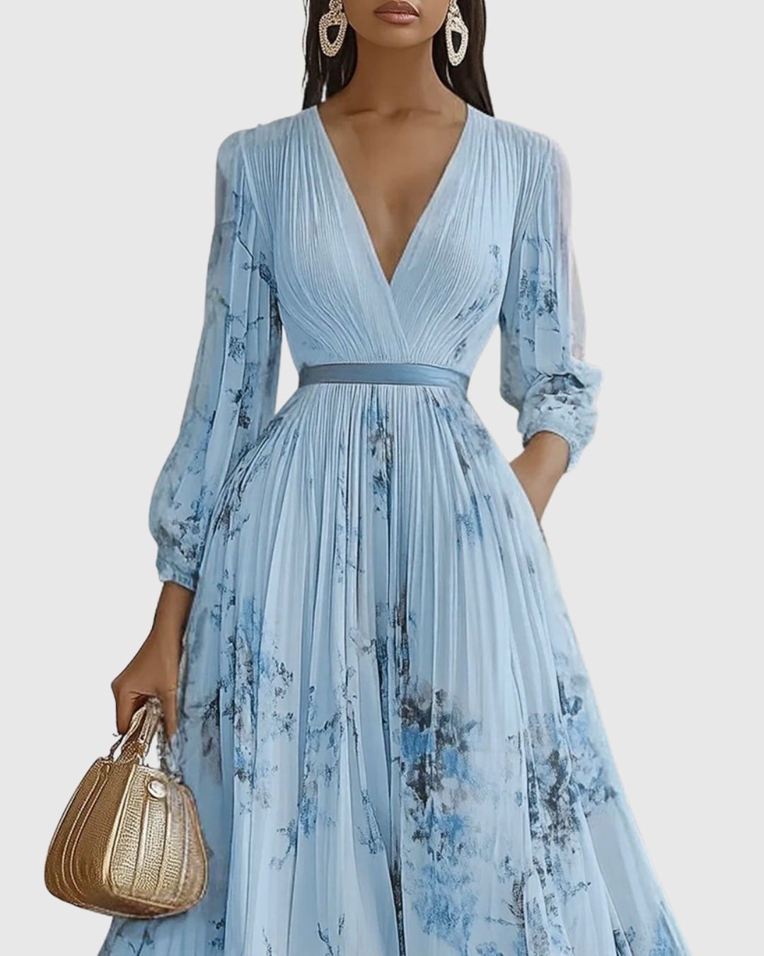 Rowella | Elegante Vestido Maxi Plisado