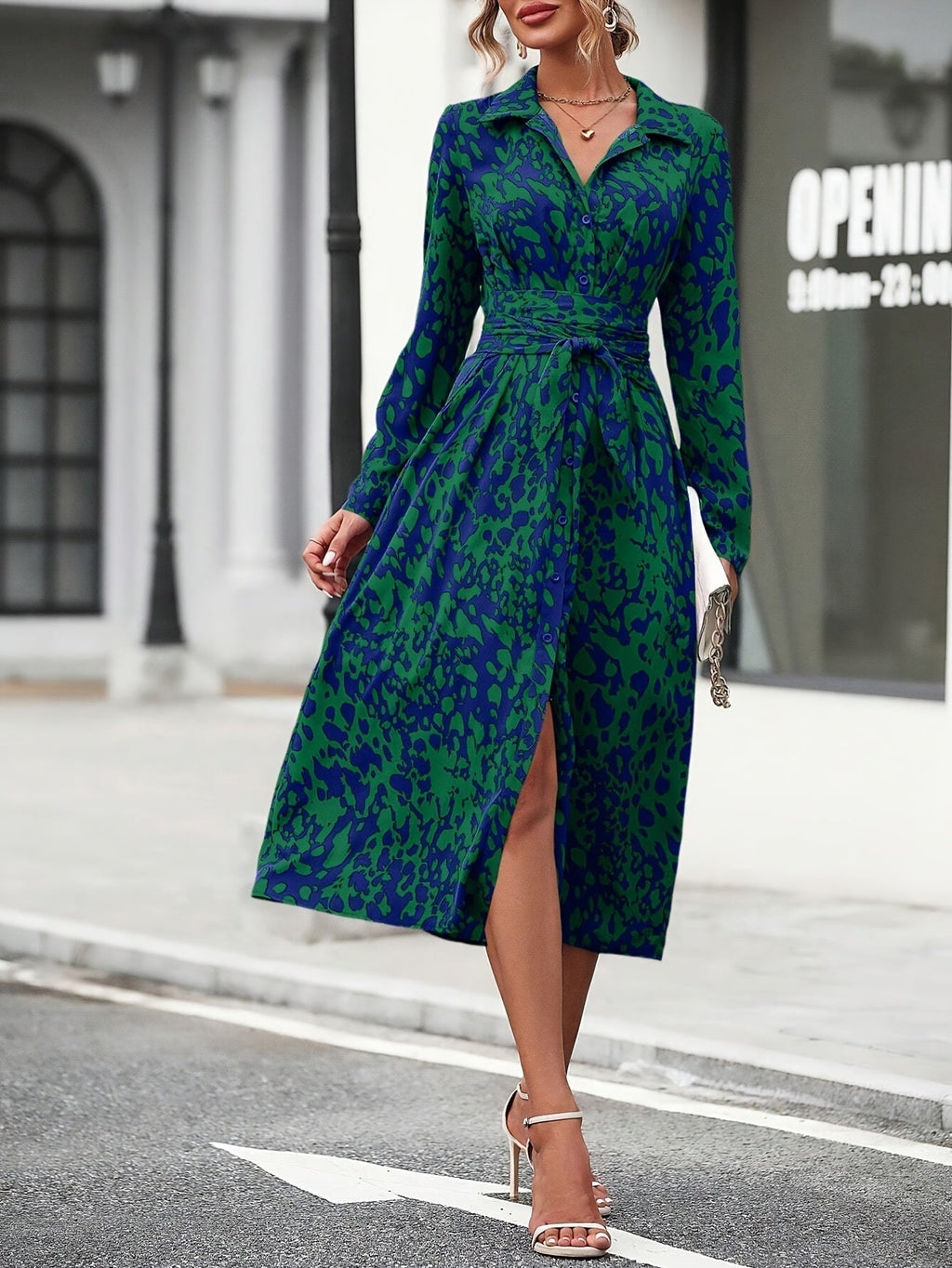 Zafira™ | Vestido Camisero Geométrico