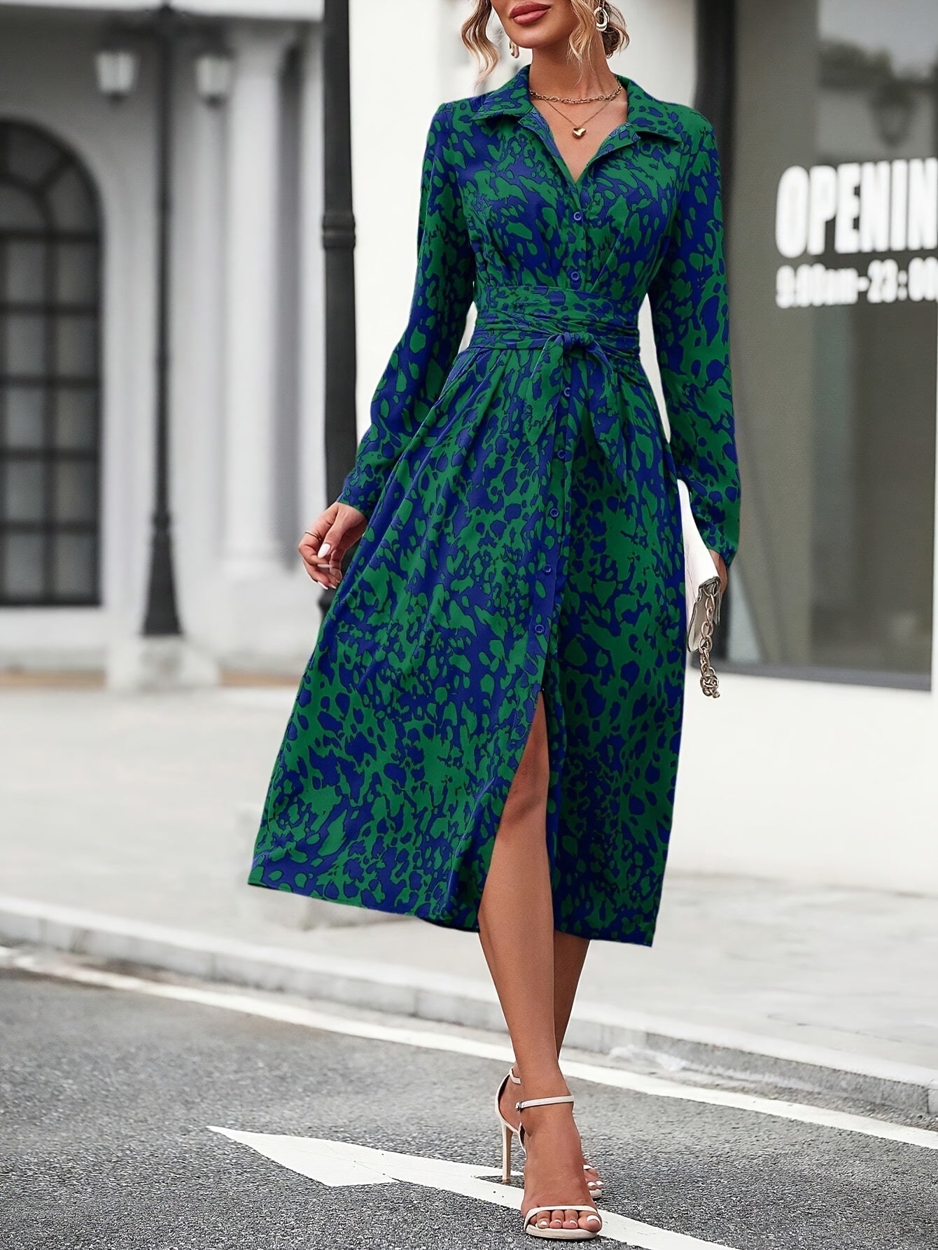 Zafira™ | Vestido Camisero Geométrico