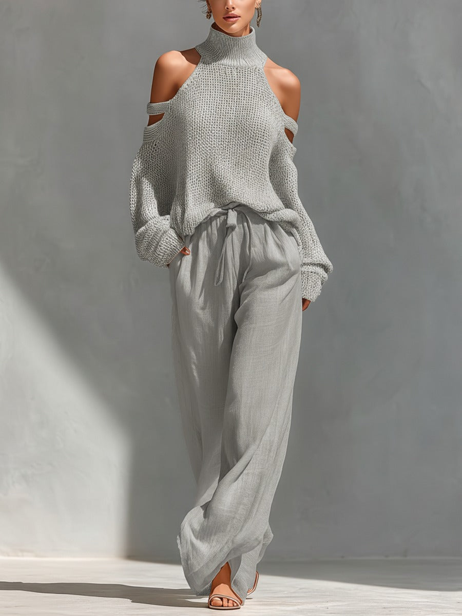 Camilla - Completo alla moda in maglia e lino