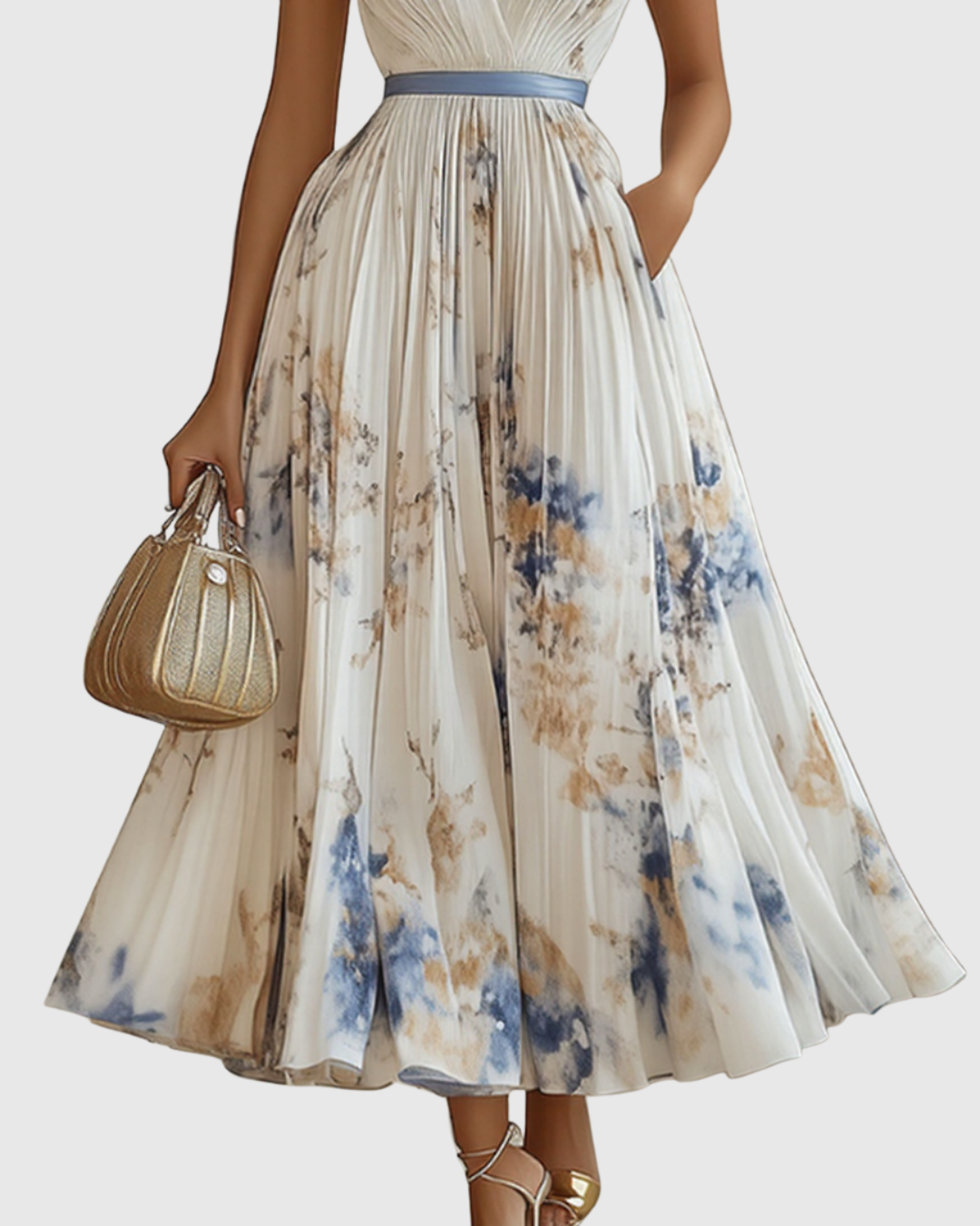 Rowella | Elegante Vestido Maxi Plisado