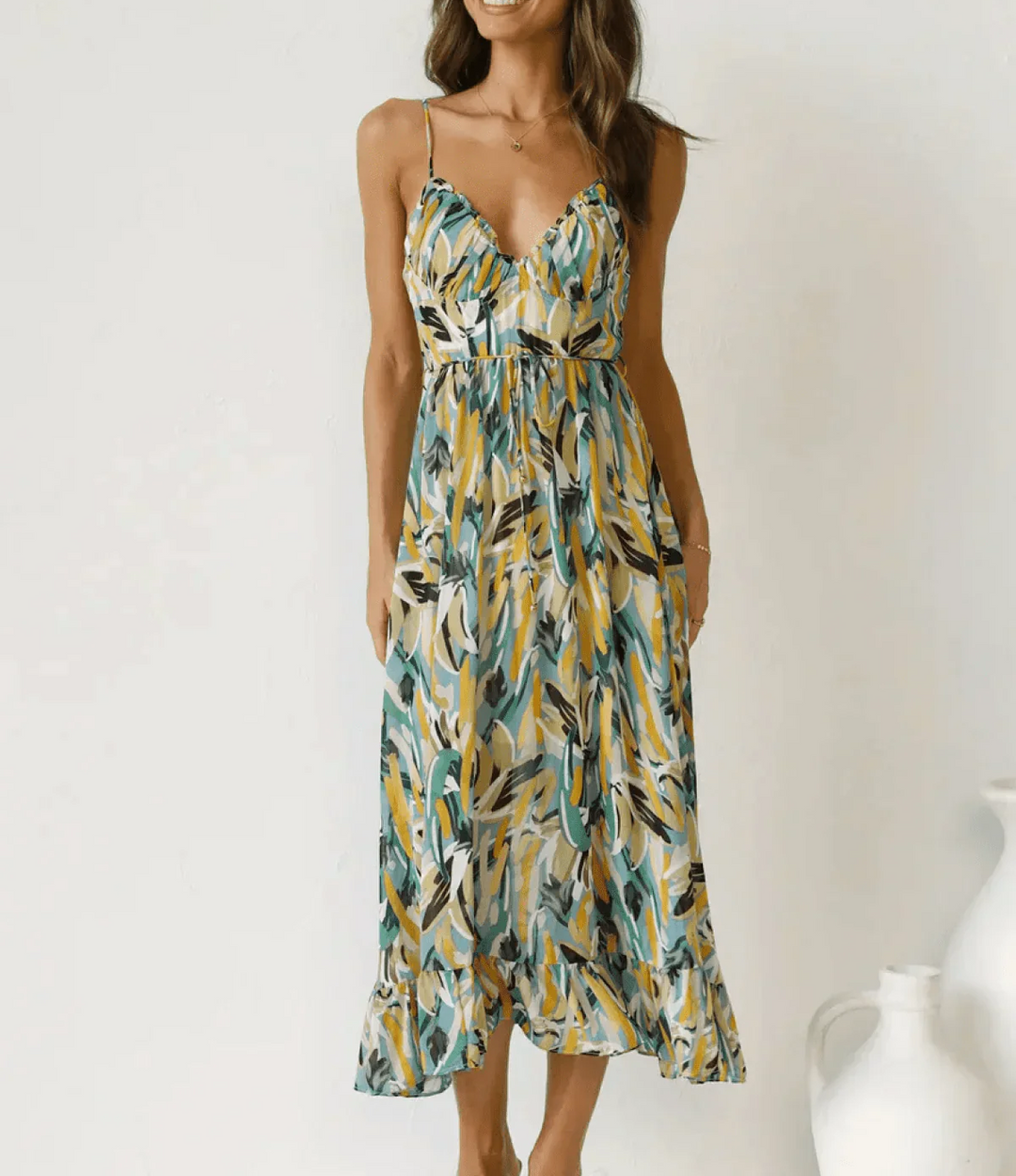 Kalista | Vestido Midi de Color Brillante