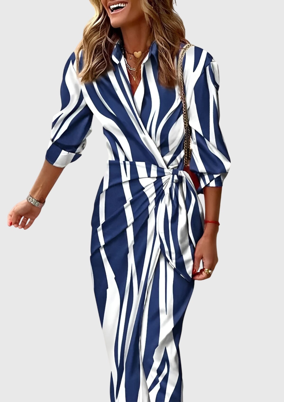 Everly | Vestido Elegante Cruzado con Estampado