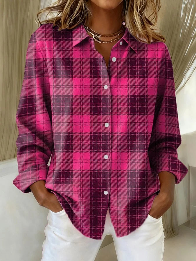 Camicia Plaid Retro Casual da Donna