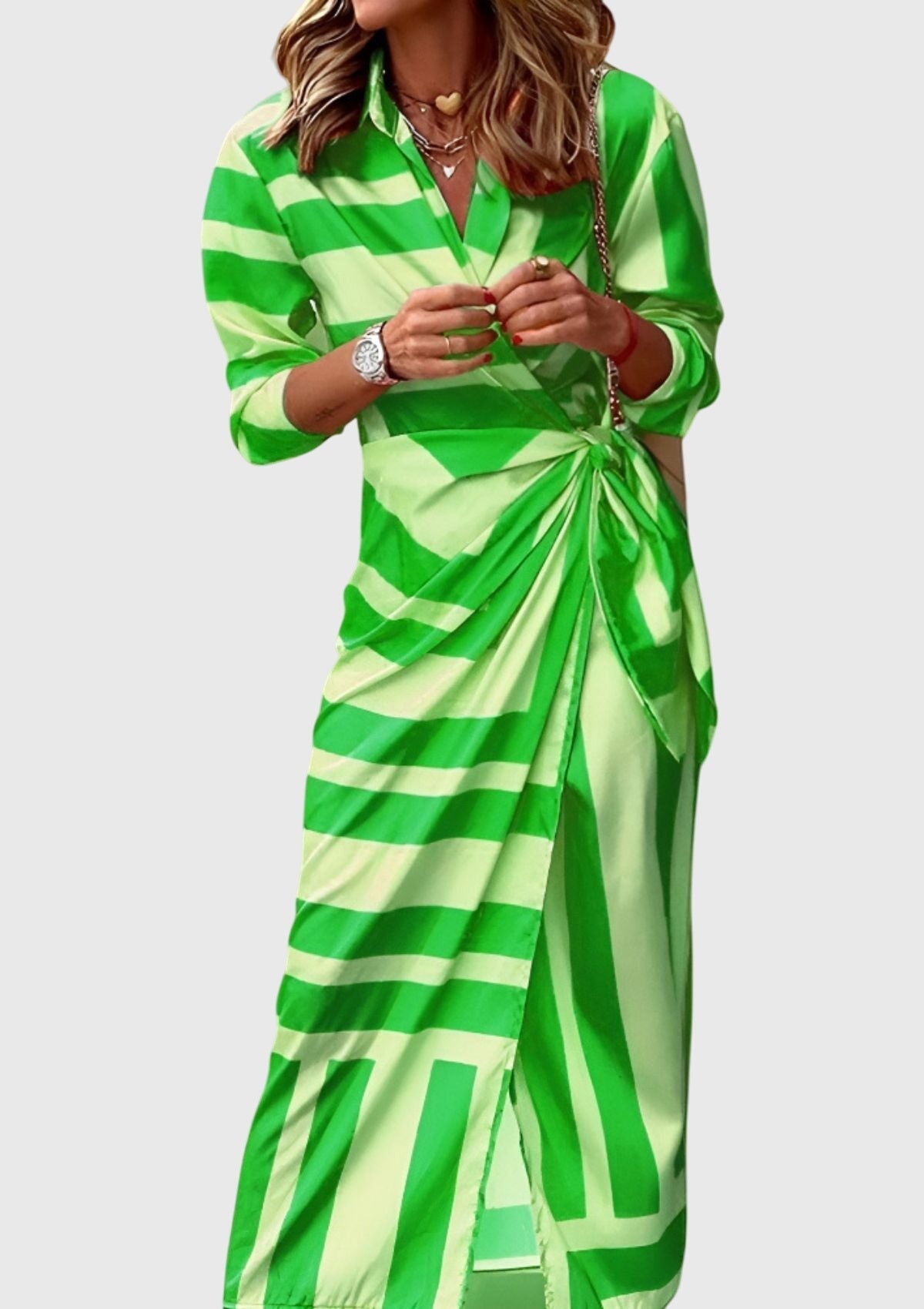 Everly | Vestido Elegante Cruzado con Estampado