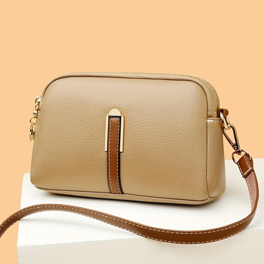 Borsa a spalla con texture "lychee" colorata Míla