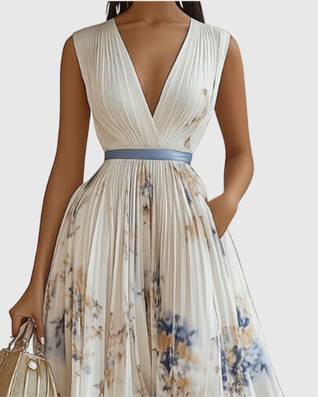Rowella | Elegante Vestido Maxi Plisado