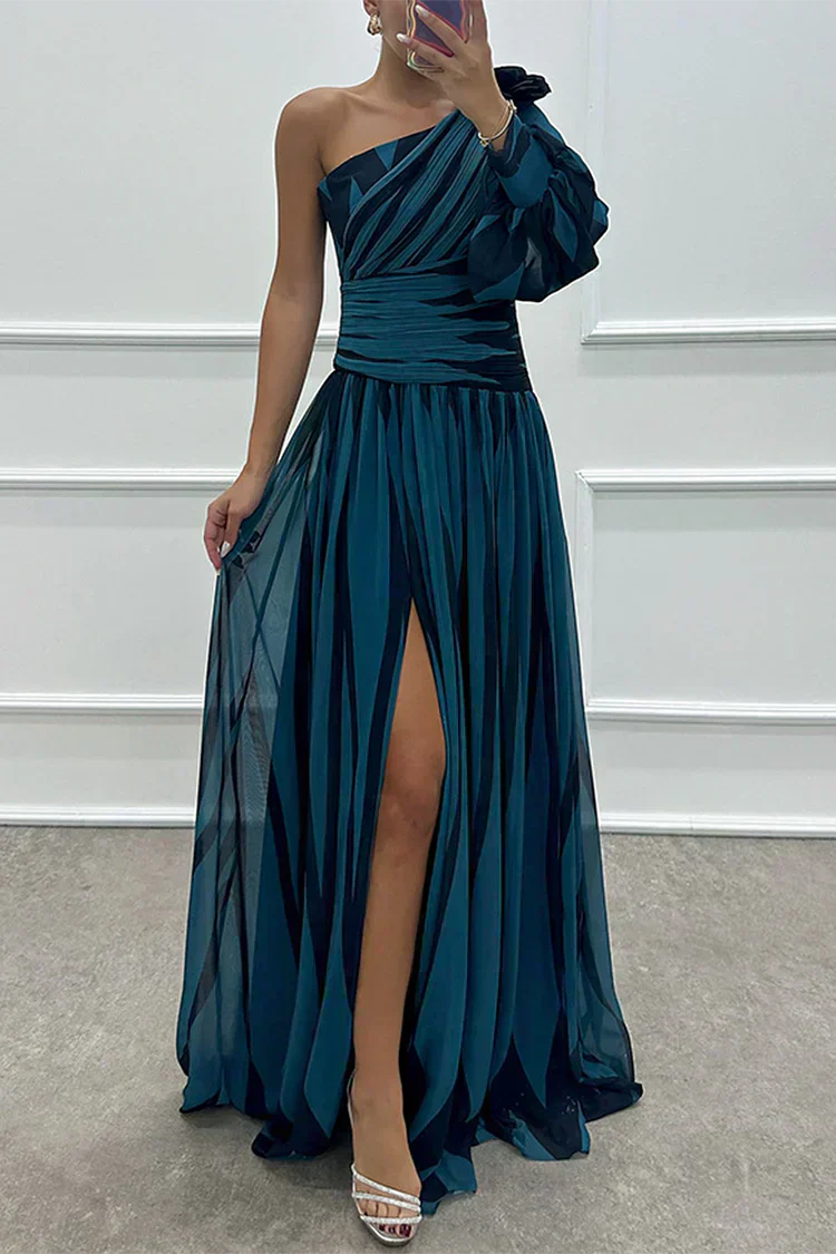Hazel™ | Vestido Maxi Elegante de Rayas con Hombro al Descubierto