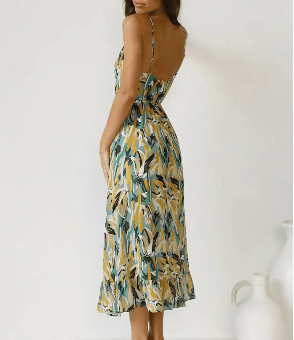 Kalista | Vestido Midi de Color Brillante