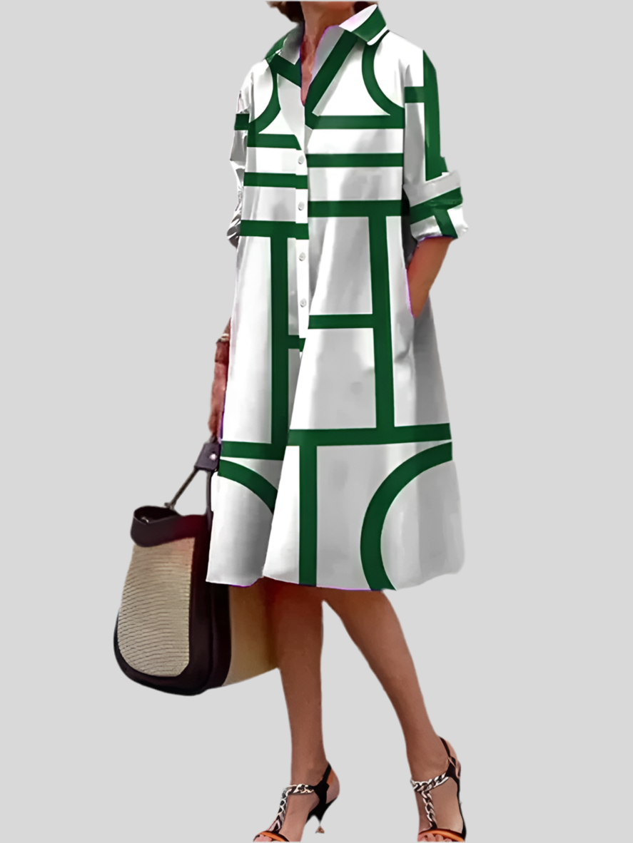 Bruria™ | Vestido Midi Geométrico