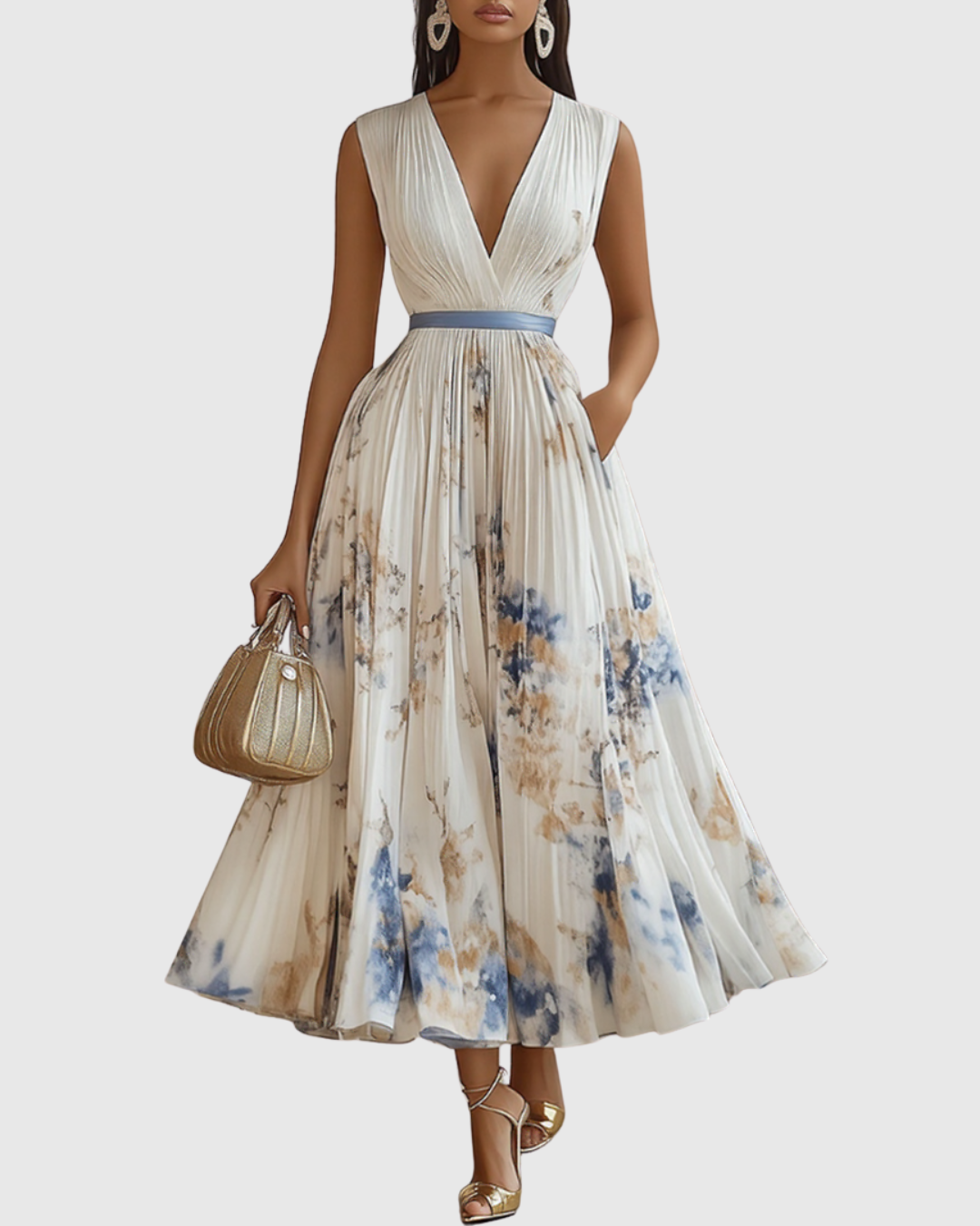 Rowella | Elegante Vestido Maxi Plisado