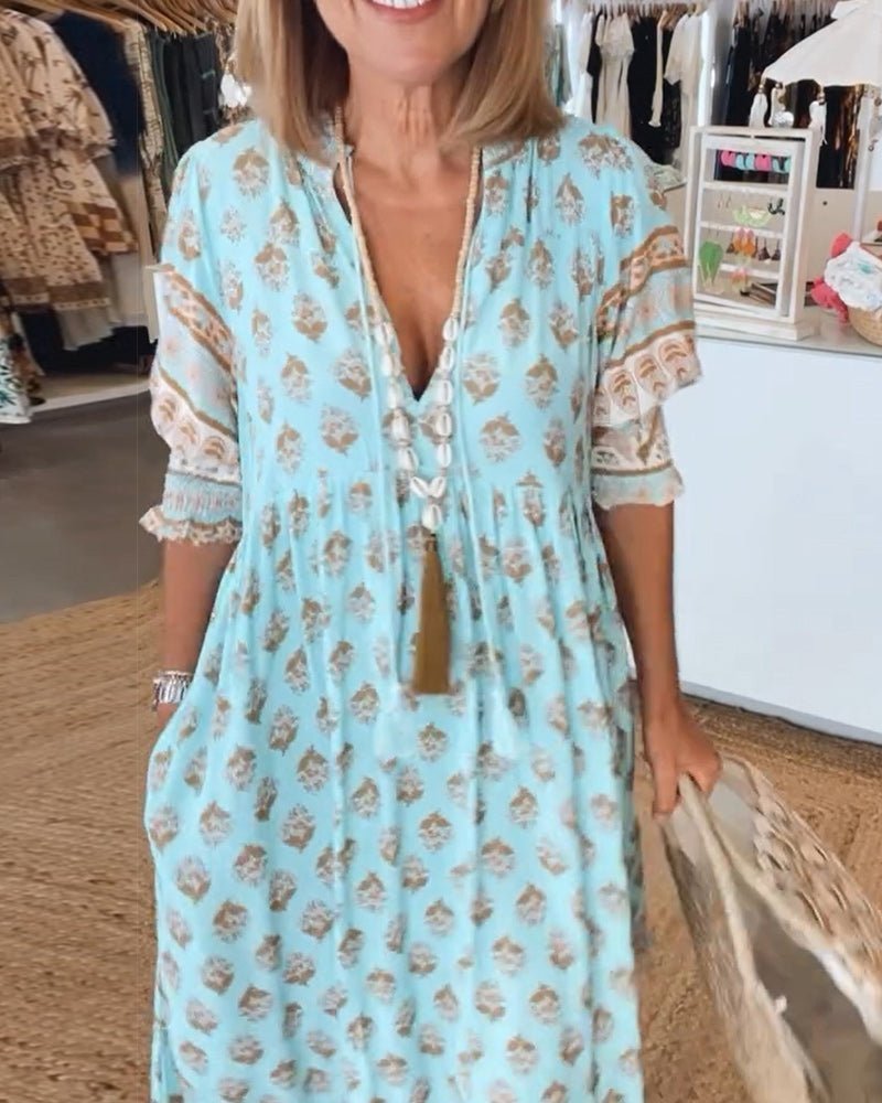 Mana | Vestito Floreale Chic con Scollatura a V