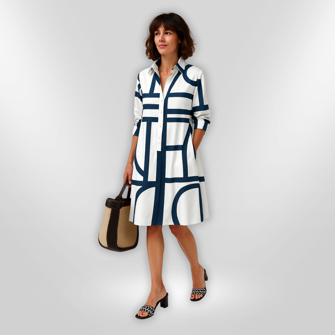 Bruria™ | Vestido Midi Geométrico