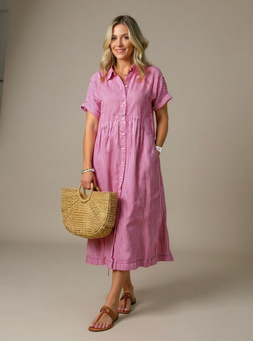 La Scintilla | Abito Elegante a Righe Chiare